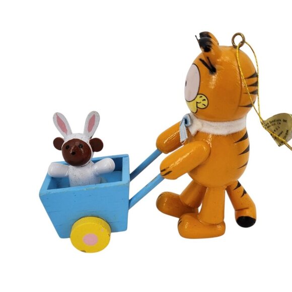 Vintage Dakin Garfield Wooden Easter Ornaments 1981 6pc - Picture 9 of 13